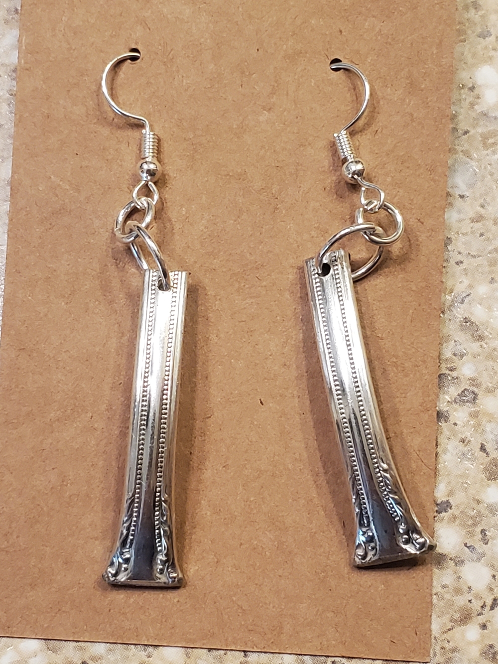 Silver Drop Bar Earrings - Elegant Women's Jewelry